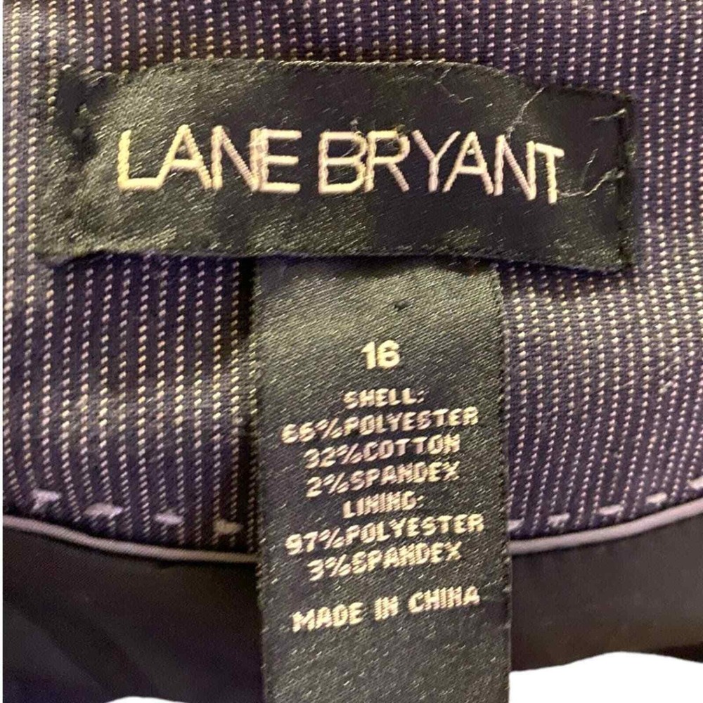 LANE BRYANT black pinstripe 3/4 sleeve two-button blazer - women's 16 EUC - Picture 6 of 7